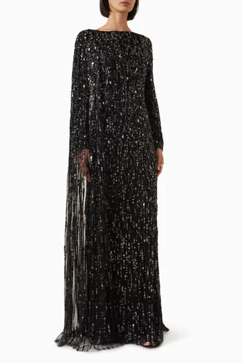 Pauline Bead-cape Gown