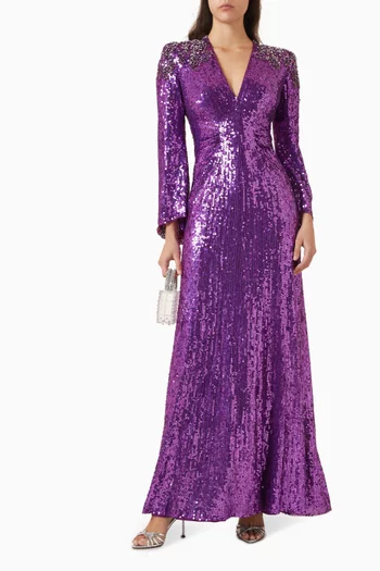 Zinnia Sequin-embellished Gown