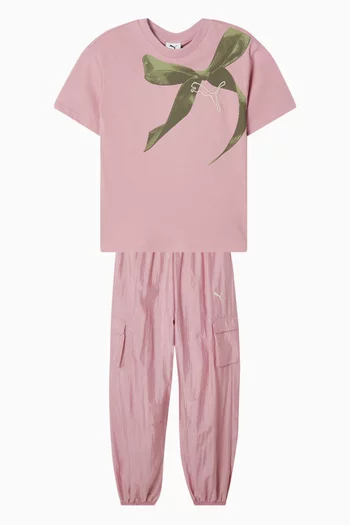 بنطال كارغو بطبعة عقدة نايلون