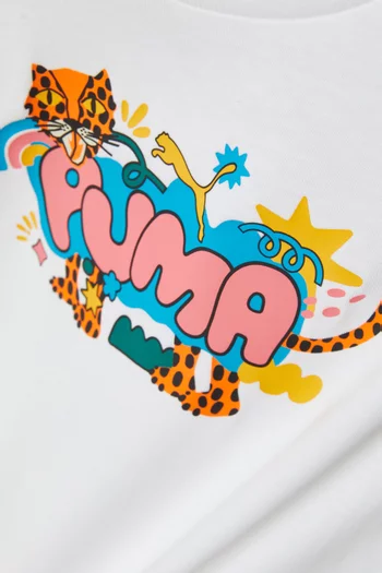 تي شيرت بشعار الماركة وطبعة فهد قطن