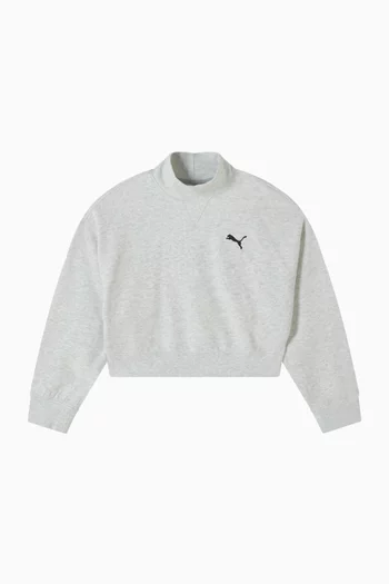 سويت شيرت بفتحة رقبة مستديرة قطن تيري