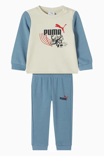 طقم بدلة رياضية ميني كاتس بشعار ليتل رانرز قطن