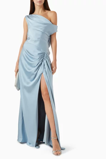 Camilla Open-back Gown in Satin