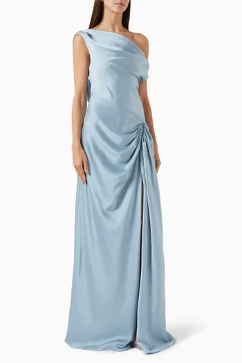 Camilla Open-back Gown in Satin