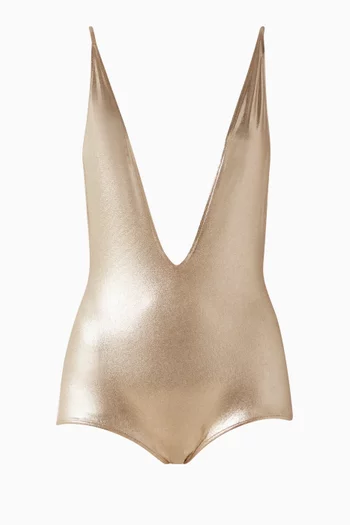 Plunge-neck One-piece Swimsuit