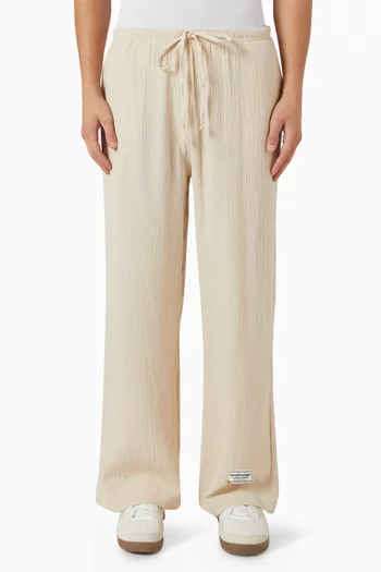Drawstring Pants in Crinkled-cotton