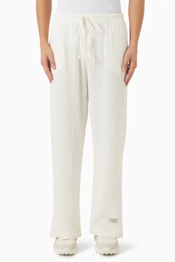 Drawstring Pants in Crinkled-cotton