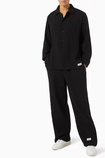 Drawstring Pants in Crinkled-cotton