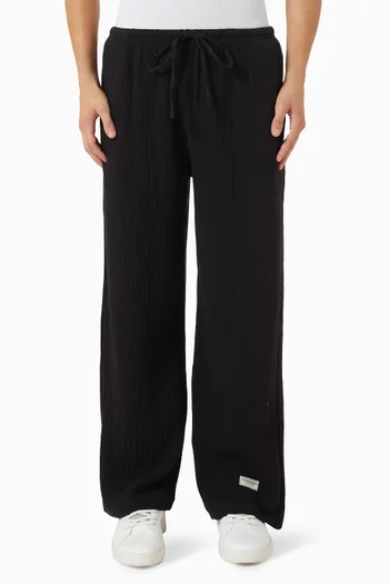 Drawstring Pants in Crinkled-cotton
