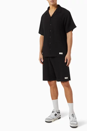 Drawstring Shorts in Crinkle-cotton