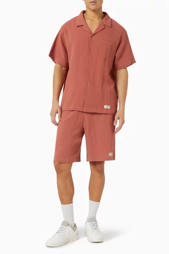 Drawstring Shorts in Crinkle-cotton