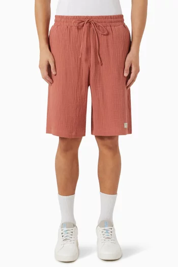 Drawstring Shorts in Crinkle-cotton