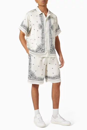 Paisley Print Shorts in Recycled Satin