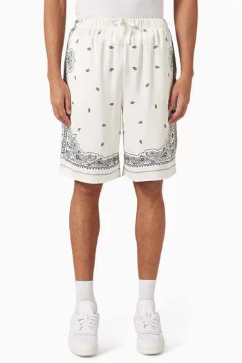 Paisley Print Shorts in Recycled Satin