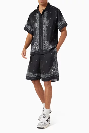 Paisley Print Shorts in Recycled Satin