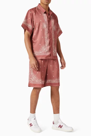Paisley Print Shorts in Recycled Satin