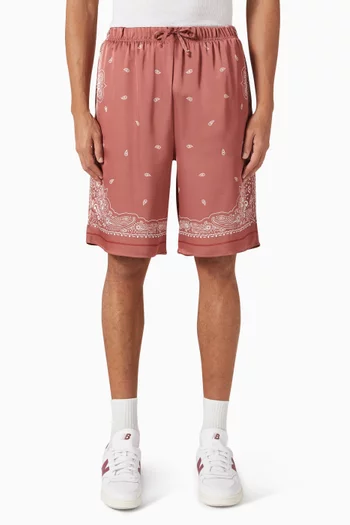 Paisley Print Shorts in Recycled Satin