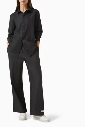 Chambray Wide-leg Pants in Denim
