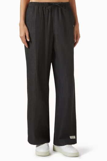 Chambray Wide-leg Pants in Denim