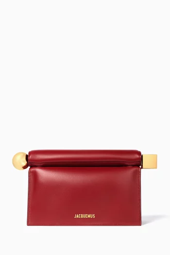 La Pochette Rond Carré Clutch Bag in Leather