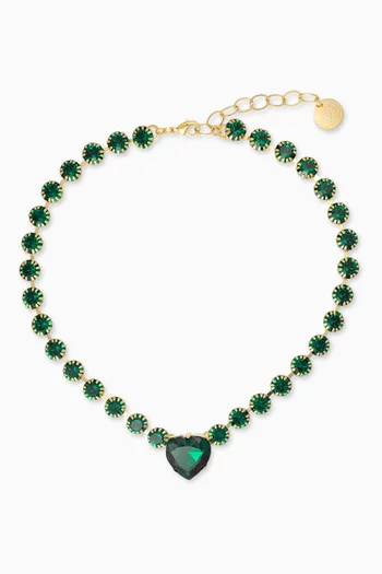 قلادة كيوبيد بتصميم قلب نحاس مطلي بلون ذهبي