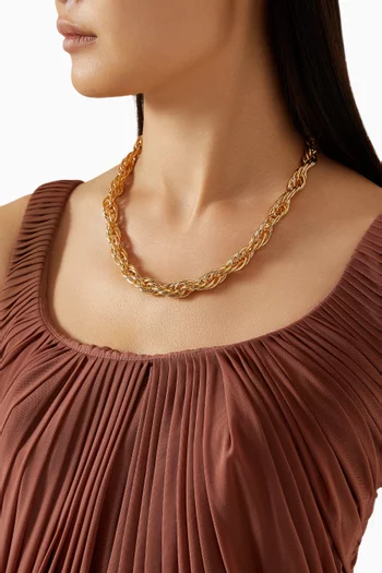 قلادة بتصميم سميك نحاس مطلي بلون ذهبي