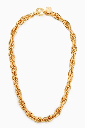 قلادة بتصميم سميك نحاس مطلي بلون ذهبي