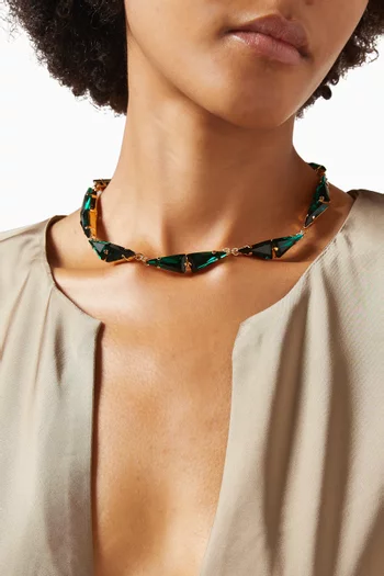 قلادة سيلين نحاس مطلي بلون ذهبي