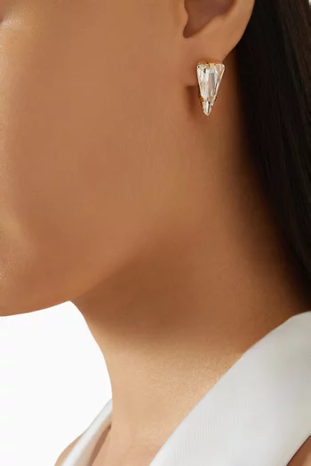 أقراط بتصميم مثلث نحاس مطلي بلون ذهبي