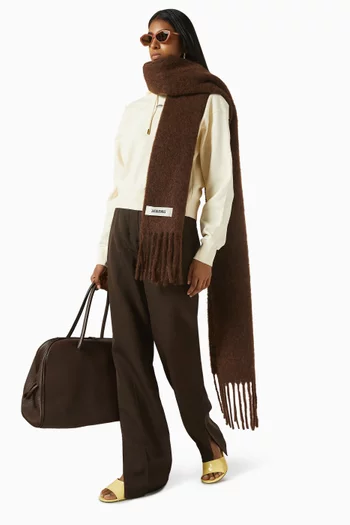 وشاح كارو بشرّابات موهير وصوف ألبكة