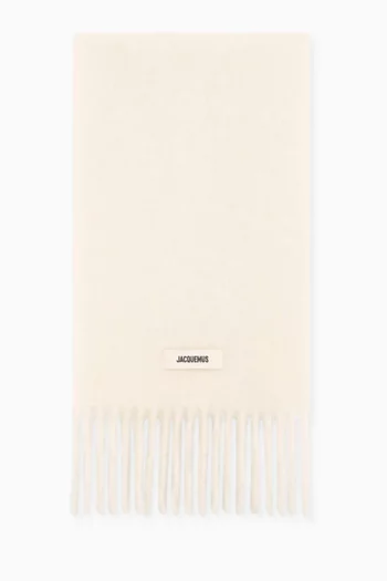 L'écharpe Carro Fringe Scarf in Mohair-alpaca