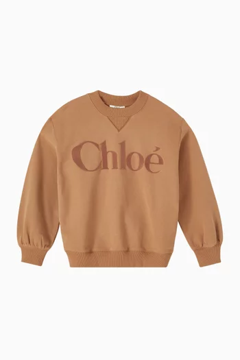 Velvet Logo Sweatshirt in French-terry