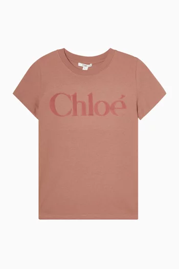 Velvet Logo T-shirt in Cotton-jersey
