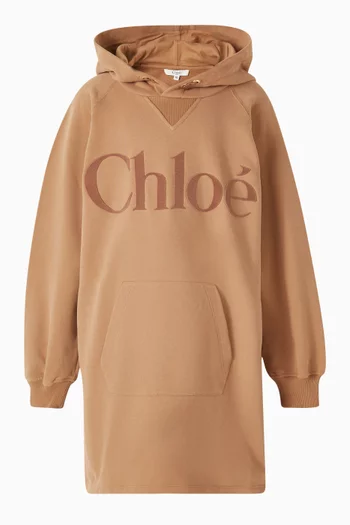 Velvet Logo Hoodie Dress