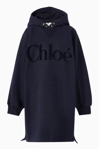 Velvet Logo Hoodie Dress