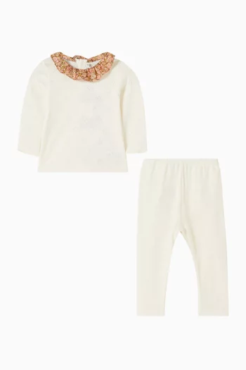 Daisie Top & Pants Gift Set in Organic Cotton-knit