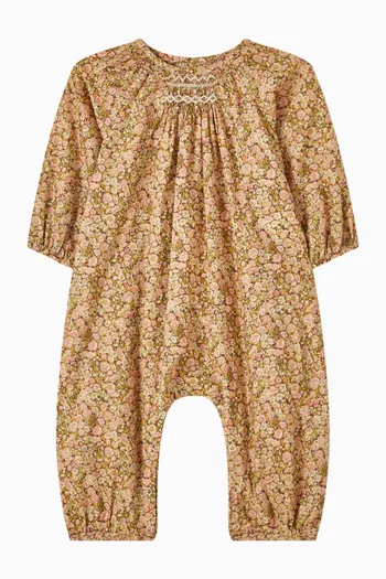 Jia Smocked Jumpsuit in Organic Cotton