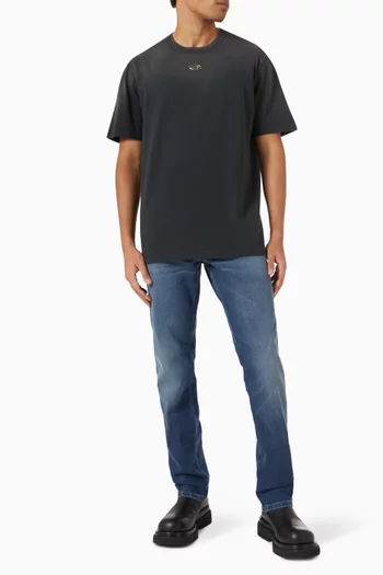 Cut-out Oval D Faded T-shirt in Cotton