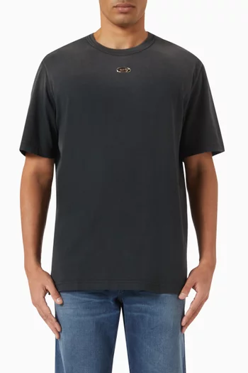 Cut-out Oval D Faded T-shirt in Cotton