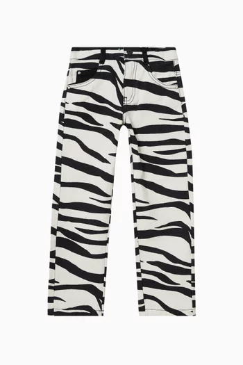 Zebra-print Pants in Cotton