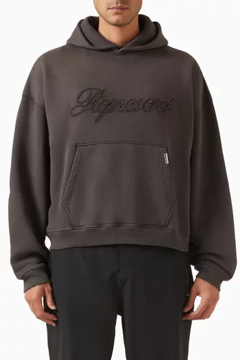 Rep Reverse Applique Hoodie in Cotton-fleece