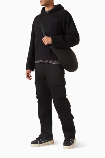 Textured Borg Hoodie in Burshed-knit