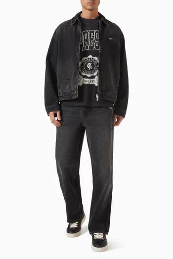 بنطال جينز آر 3 واسع دينم باهت