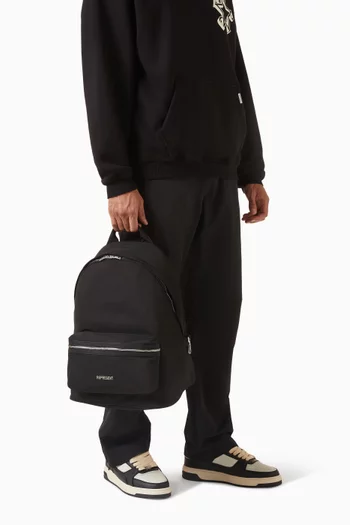 حقيبة ظهر بحلية شعار الماركة نايلون