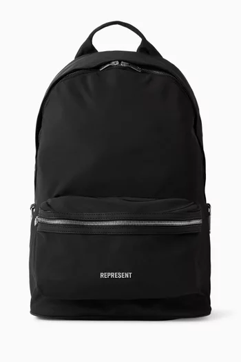 حقيبة ظهر بحلية شعار الماركة نايلون