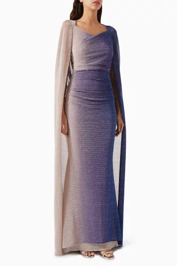 Drape Cape Dress in Degrade-voile