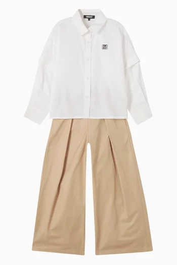 Logo-embroidered Shirt in Cotton-poplin