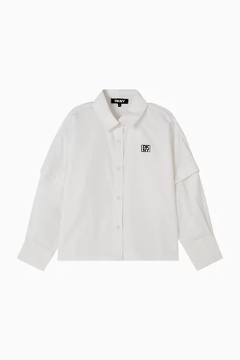 Logo-embroidered Shirt in Cotton-poplin
