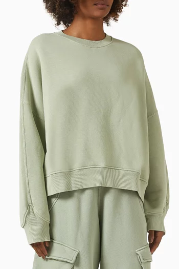 Initial V Notch Sweater in Cotton Fleece