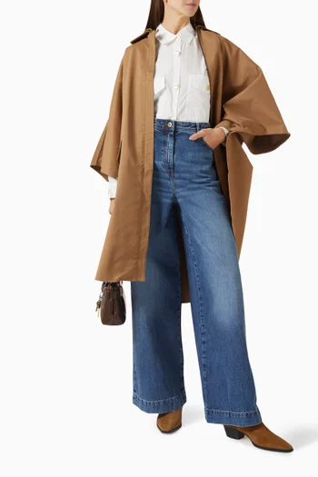 Castelwick Oversized Cape Jacket in Cotton-twill